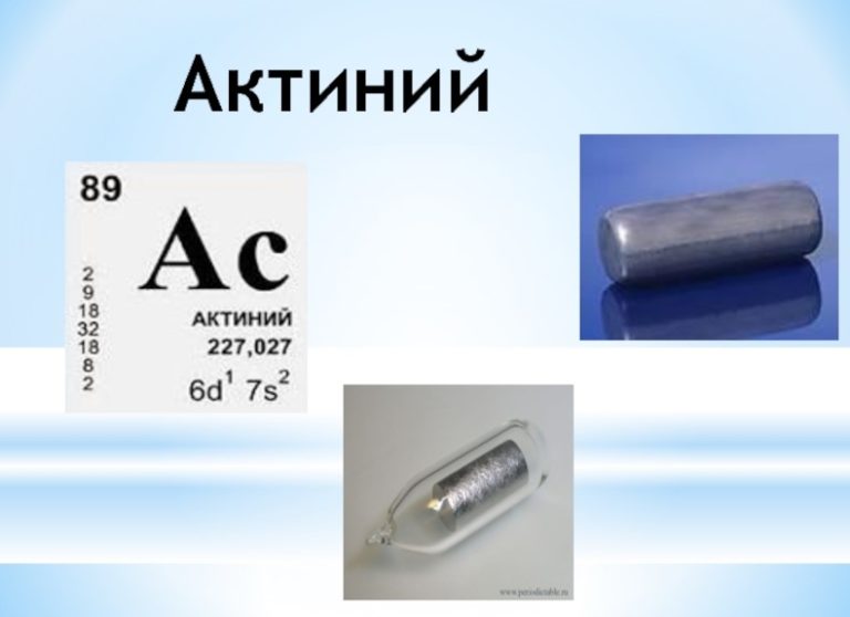 Актиний - природный радиоактивный элемент