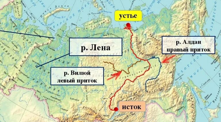 Река Лена куда впадает