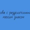 Слова с разделительным мягким знаком