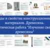 Виды и свойства конструкционных материалов Древесина