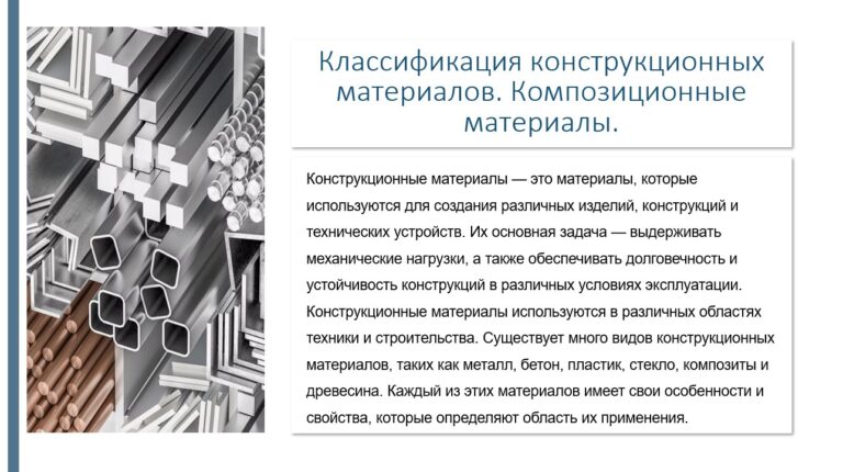 Классификация конструкционных материалов Композиционные материалы