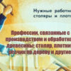 Профессии, связанные с производством и обработкой древесины: столяр, плотник, резчик по дереву и другие.
