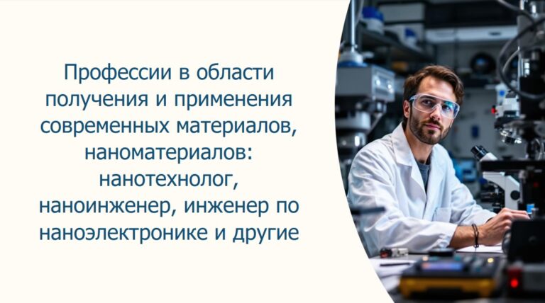 Профессии в области получения и применения современных материалов наноматериалов
