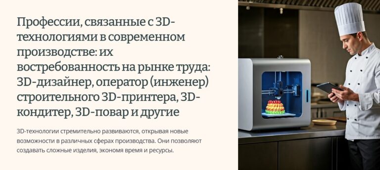 Профессии, связанные с 3d технологиями в современном производстве