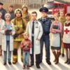Социальные профессии врач, учитель, медсестра, пожарные