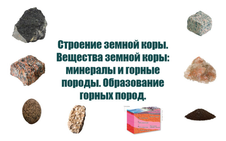 Строение земной коры. Вещества земной коры_ минералы и горные породы. Образование горных пород