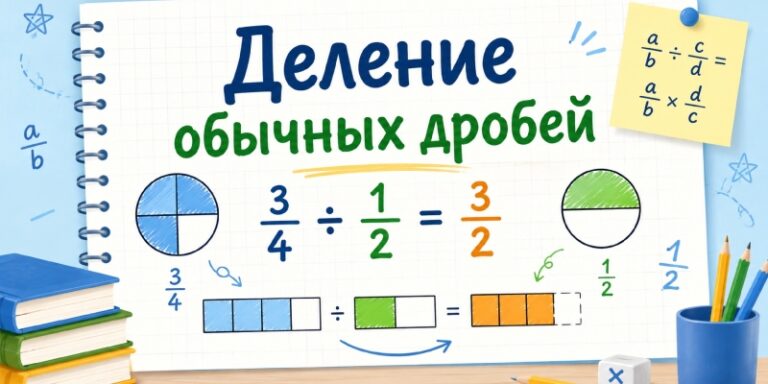 Деление обычных дробей