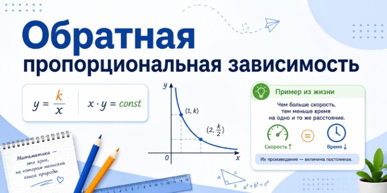 Обратная пропорциональная зависимость