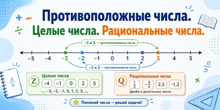 Противоположные числа. Целые числа. Рациональные числа.