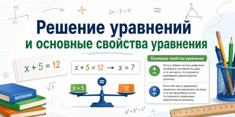 Решение уравнений и основные свойства уравнения