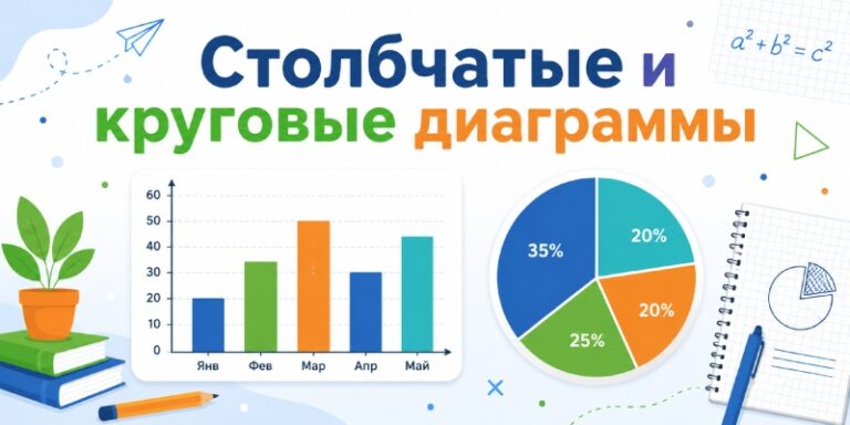 Столбчатые и круговые диаграммы