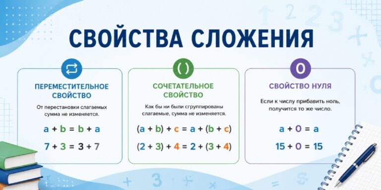 Свойства сложения
