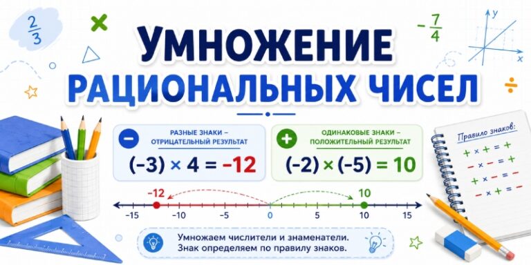 Умножение рациональных чисел