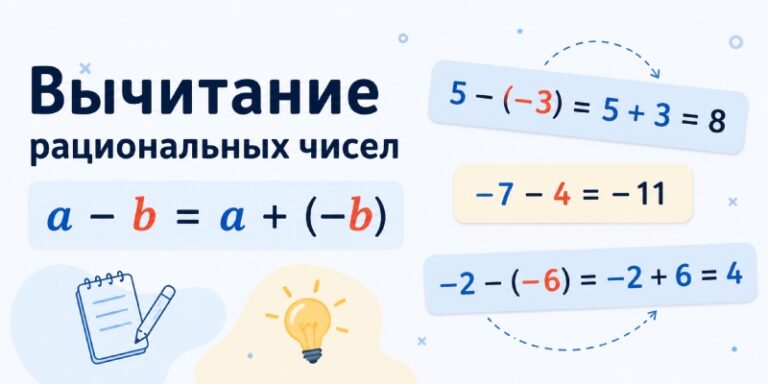 Вычитание рациональных чисел