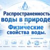 Распространенность воды в природе. Физические свойства воды.