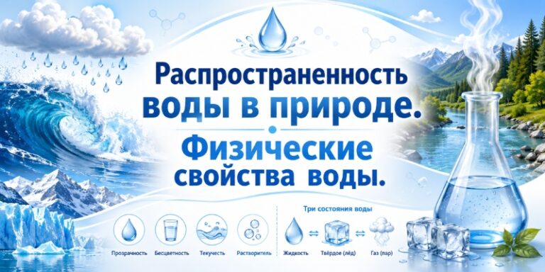 Распространенность воды в природе. Физические свойства воды.