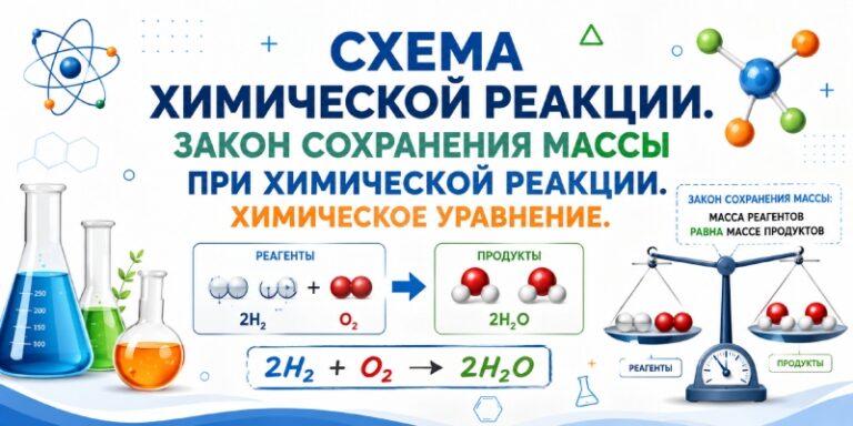 Схема химической реакции. Закон сохранения массы при химической реакции. Химическое уравнение.
