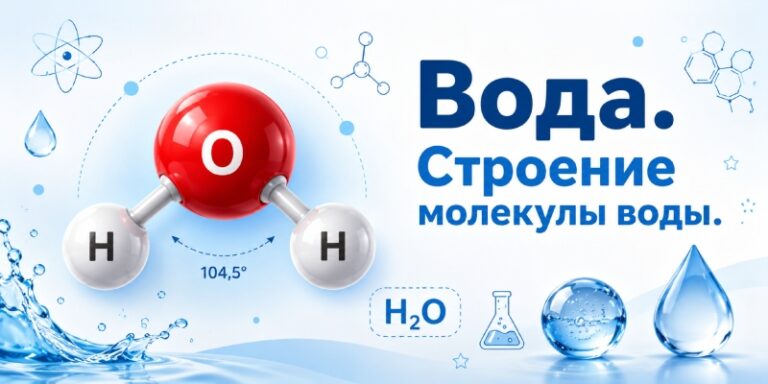 Вода. Строение молекулы воды.
