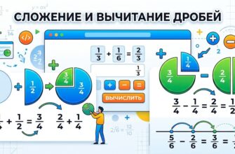 Онлайн калькулятор сложения и вычитания дробей