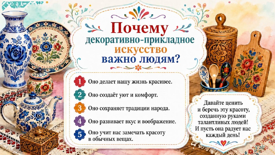Почему декоративно-прикладное искусство важно людям