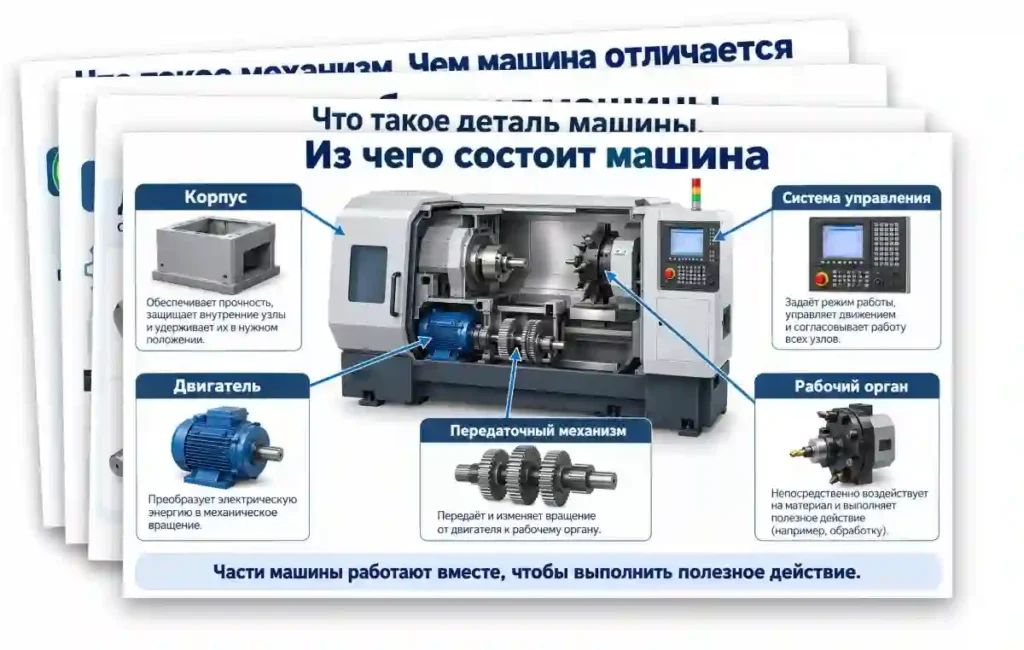 Машины и механизмы. Кинематические схемы.