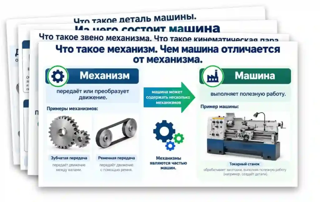 Машины и механизмы. Кинематические схемы.