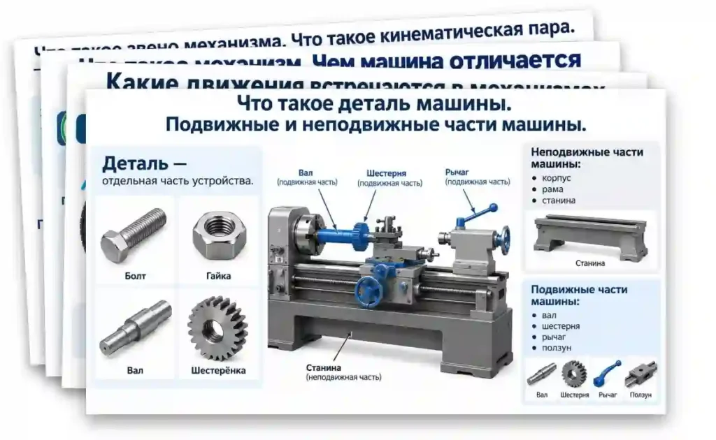 Машины и механизмы. Кинематические схемы.