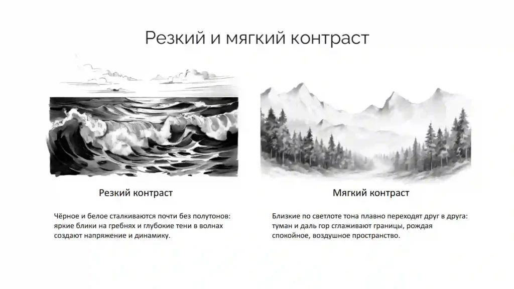 Пятно как средство выражения. Тон и тональные отношения.