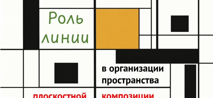 Роль линии в организации пространства плоскостной композиции