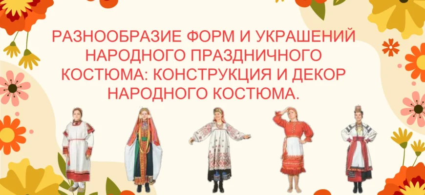 Титульный слайд презентации о конструкции и декоре народного праздничного костюма
