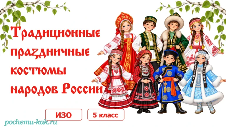Традиционные праздничные костюмы народов России — ИЗО 5 класс
